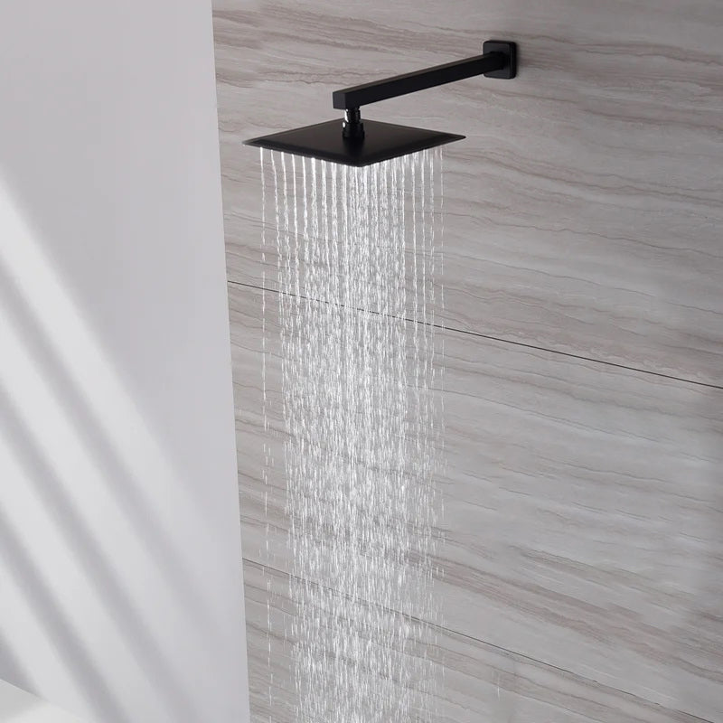 LMA Branded Wall-Mounted Rectangular Shower Arm with Flange