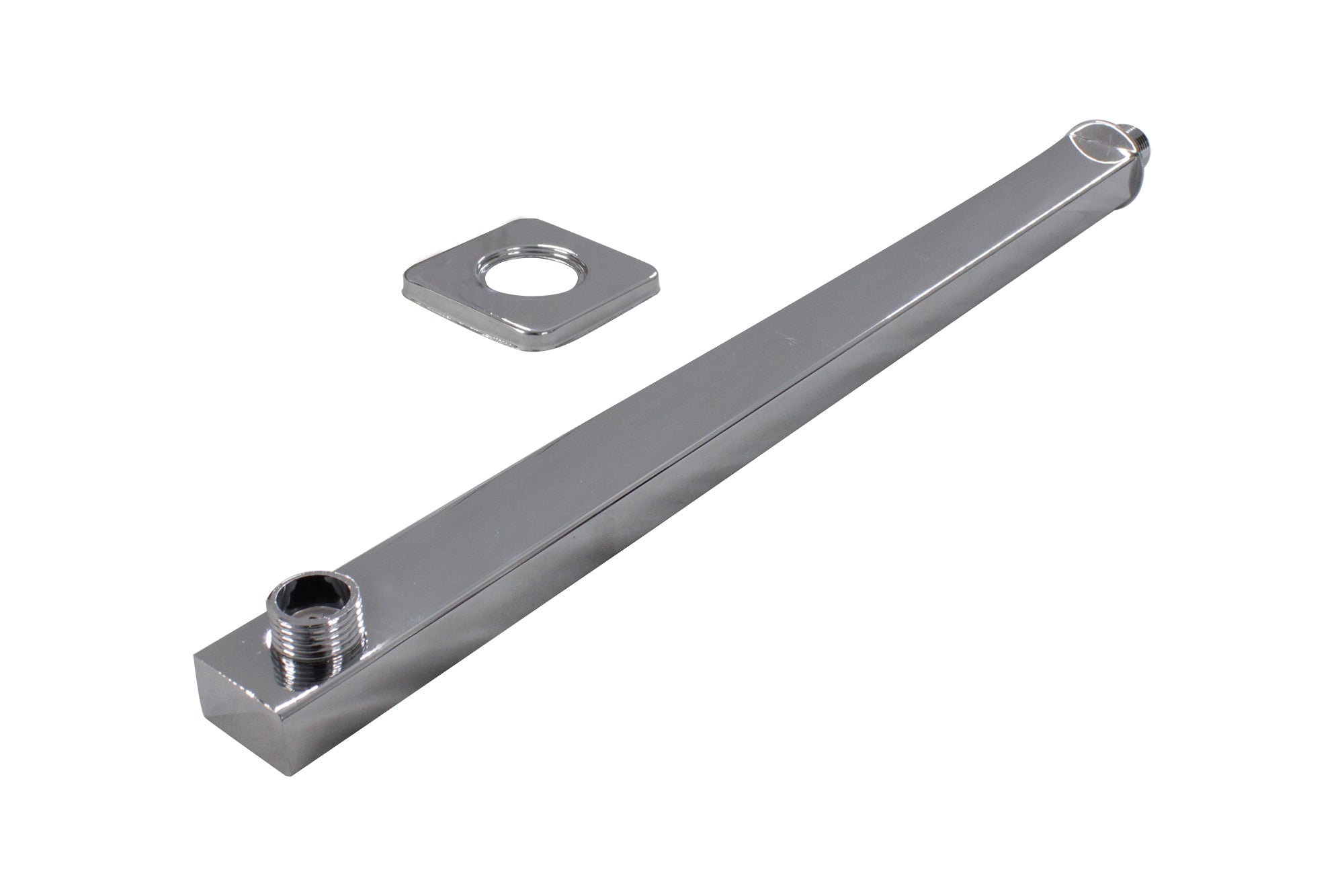 LMA Branded Wall-Mounted Rectangular Shower Arm with Flange
