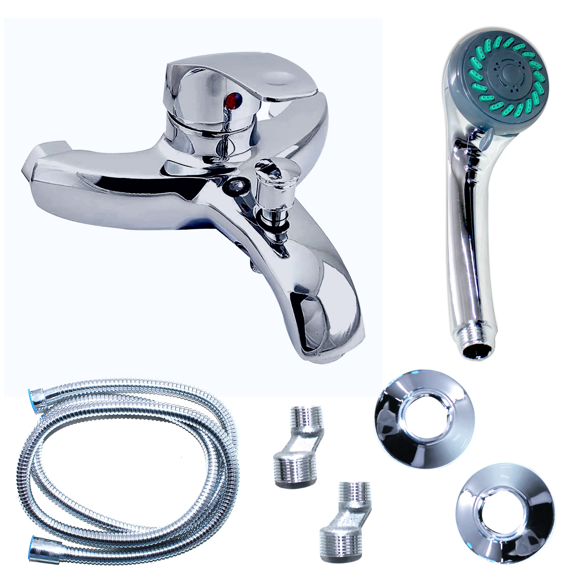 Wall-Mounted Single Lever Bathtub Faucet with Pulsing Shower Head