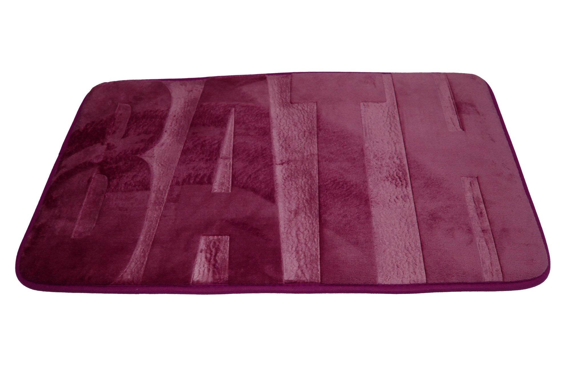 75x45cm Plush Embossed Memory Foam Bathroom Mat - Bath