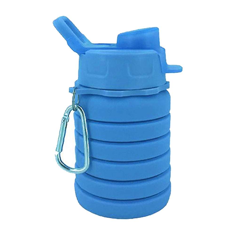 225ml to 500ml Foldable Silicon Cold Water Bottle with Carabiner Clip
