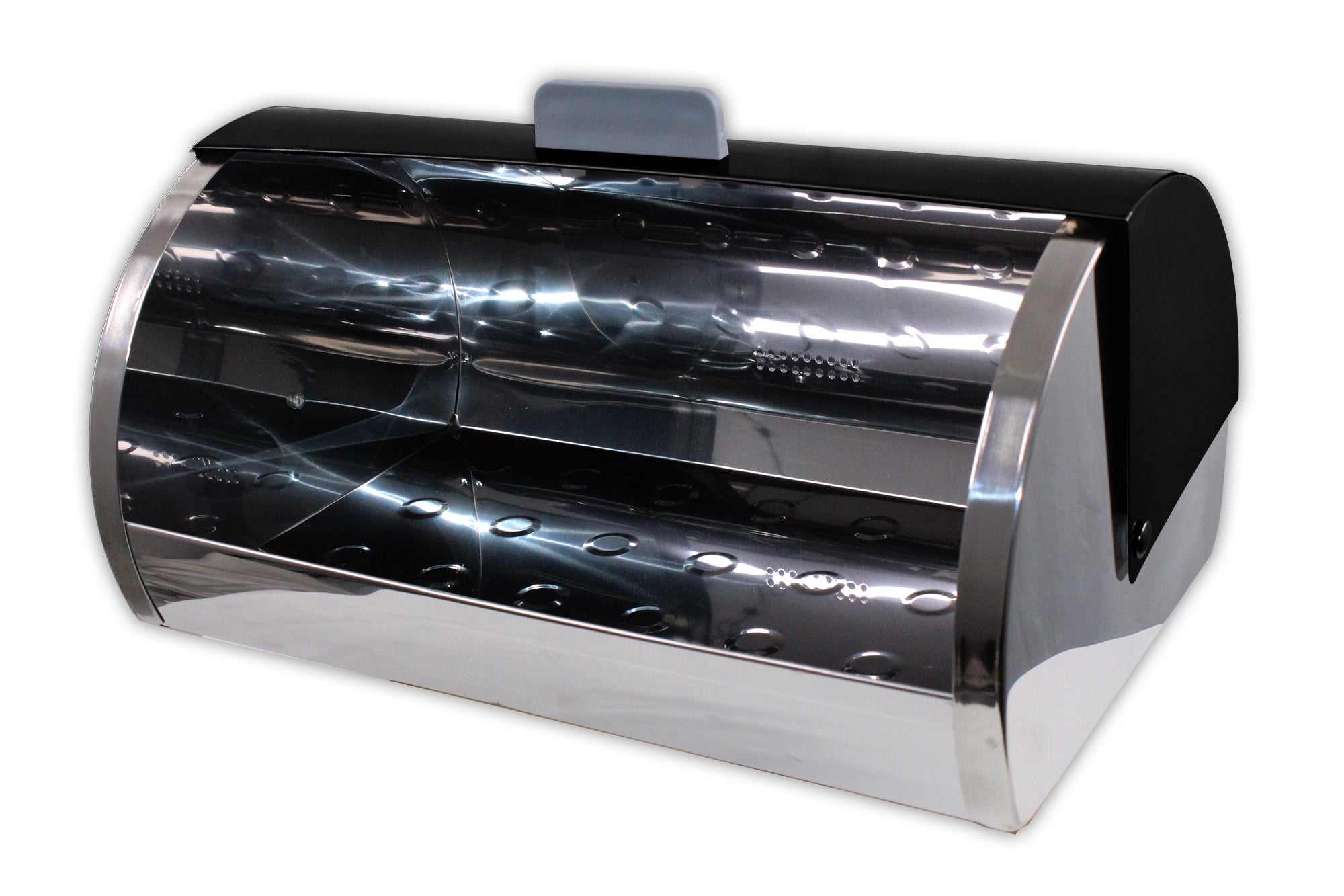 Polished Stainless Steel Bread Bins With Colored Lids