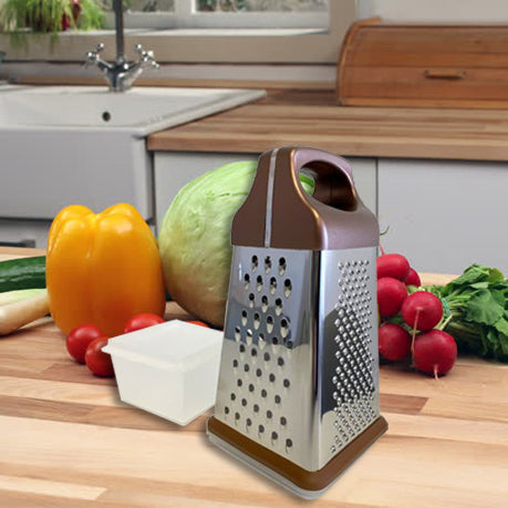 4 Sided Stainless Steel Grater with Storage Container
