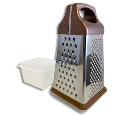 4 Sided Stainless Steel Grater with Storage Container