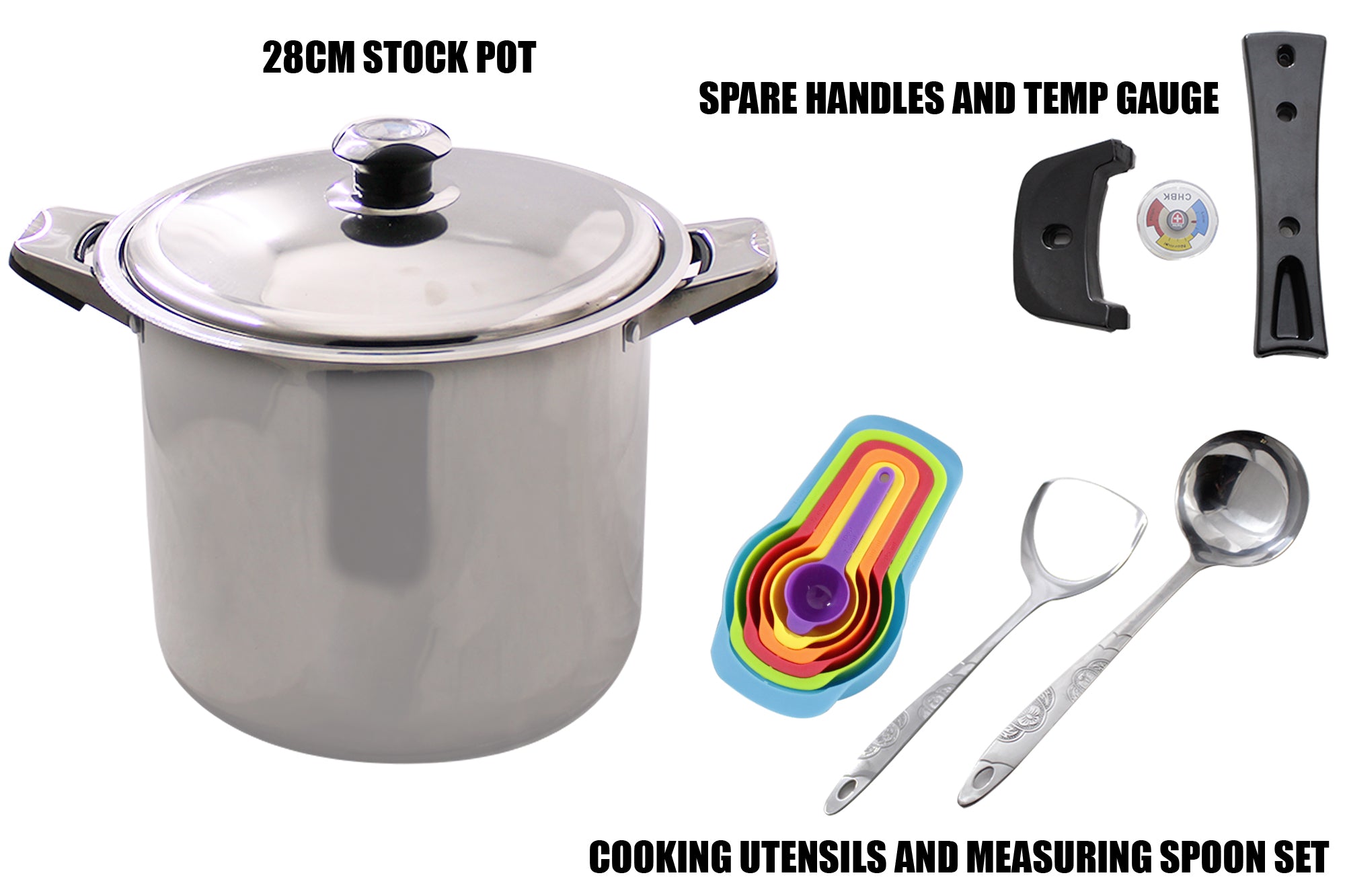 26 Piece Induction-Ready Layered S. Steel Cookware Set & Measuring Spoons