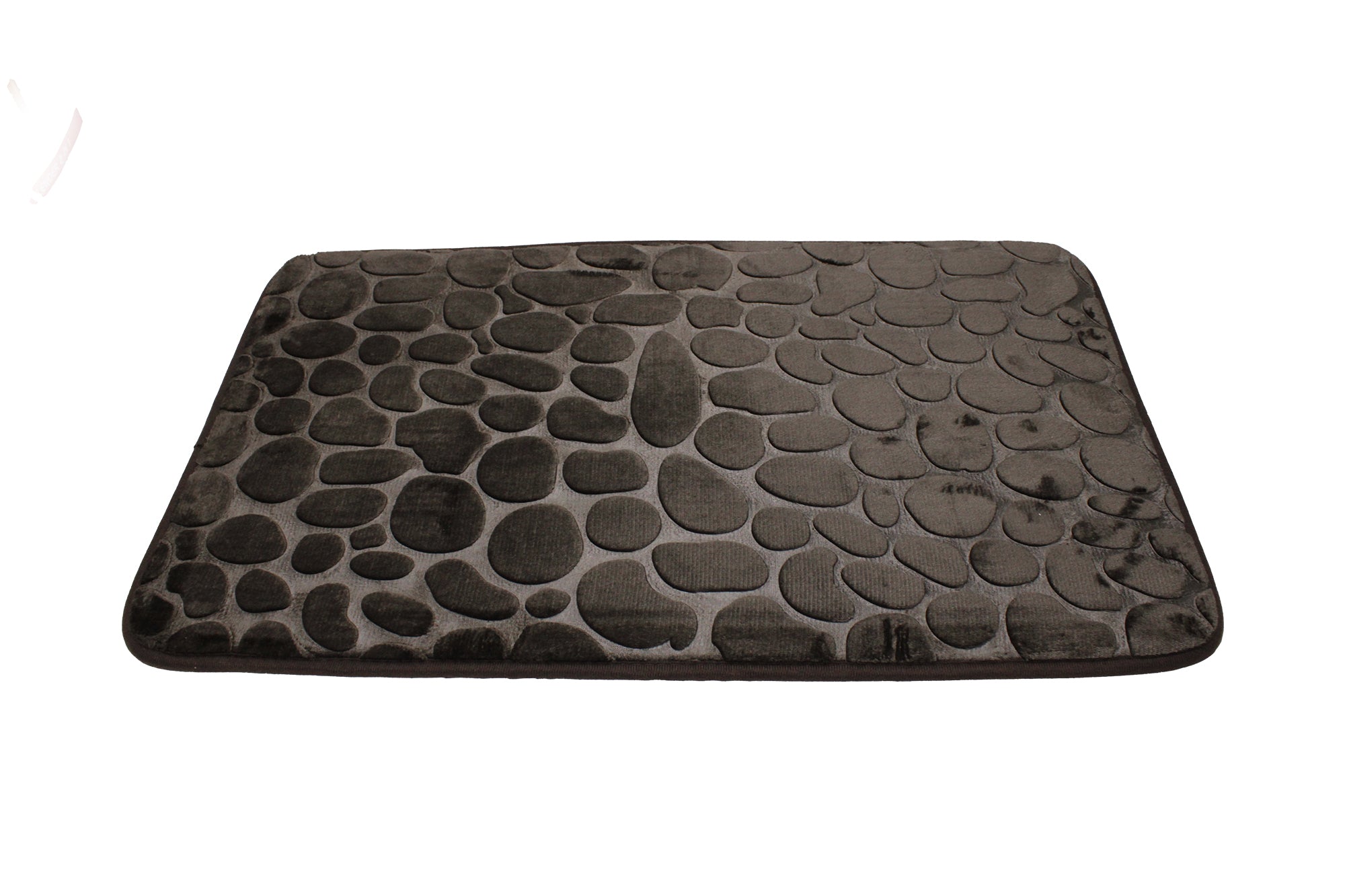 75x45cm Plush Cobblestone Embossed Memory Foam Bathroom Mat