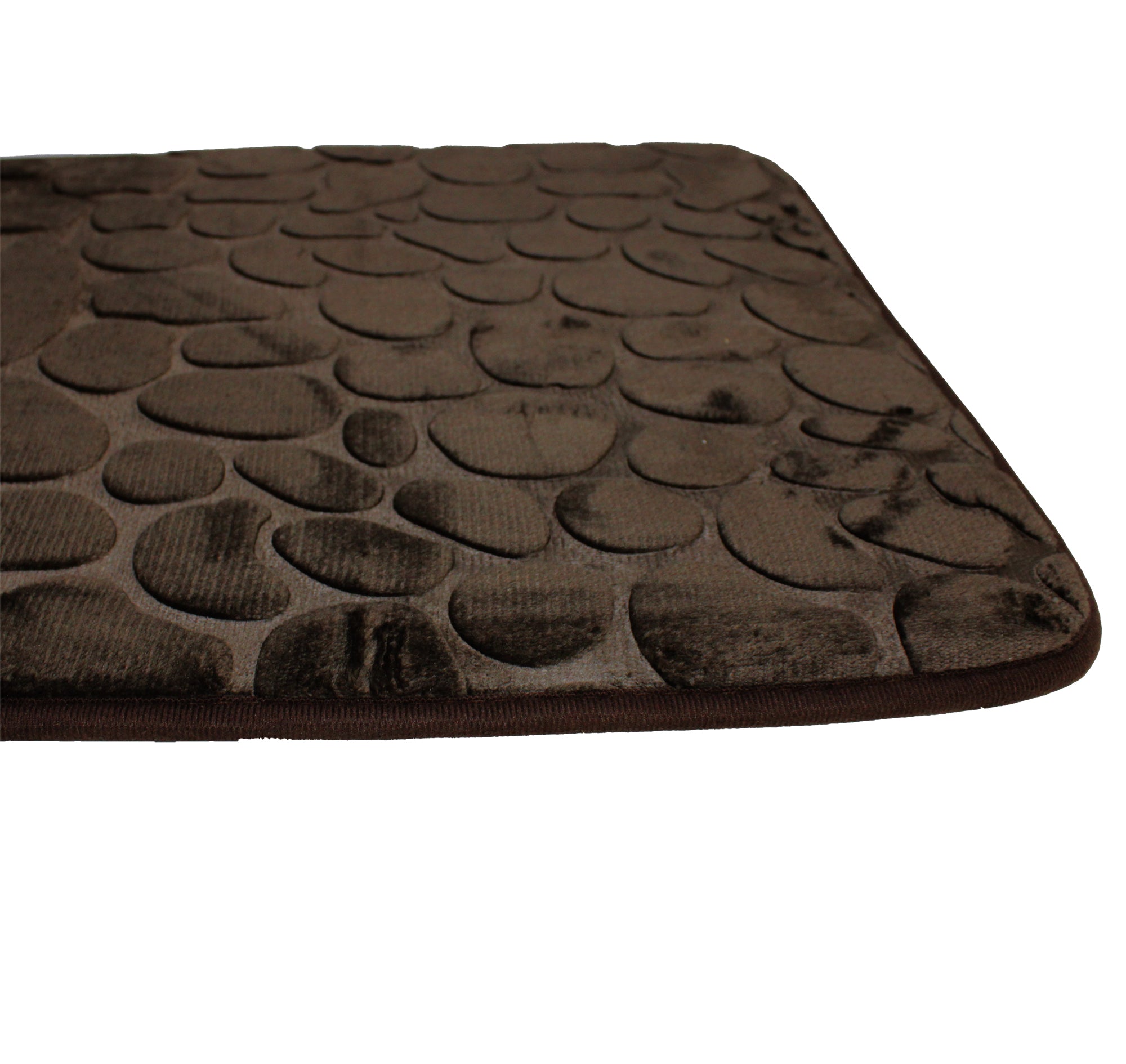 75x45cm Plush Cobblestone Embossed Memory Foam Bathroom Mat