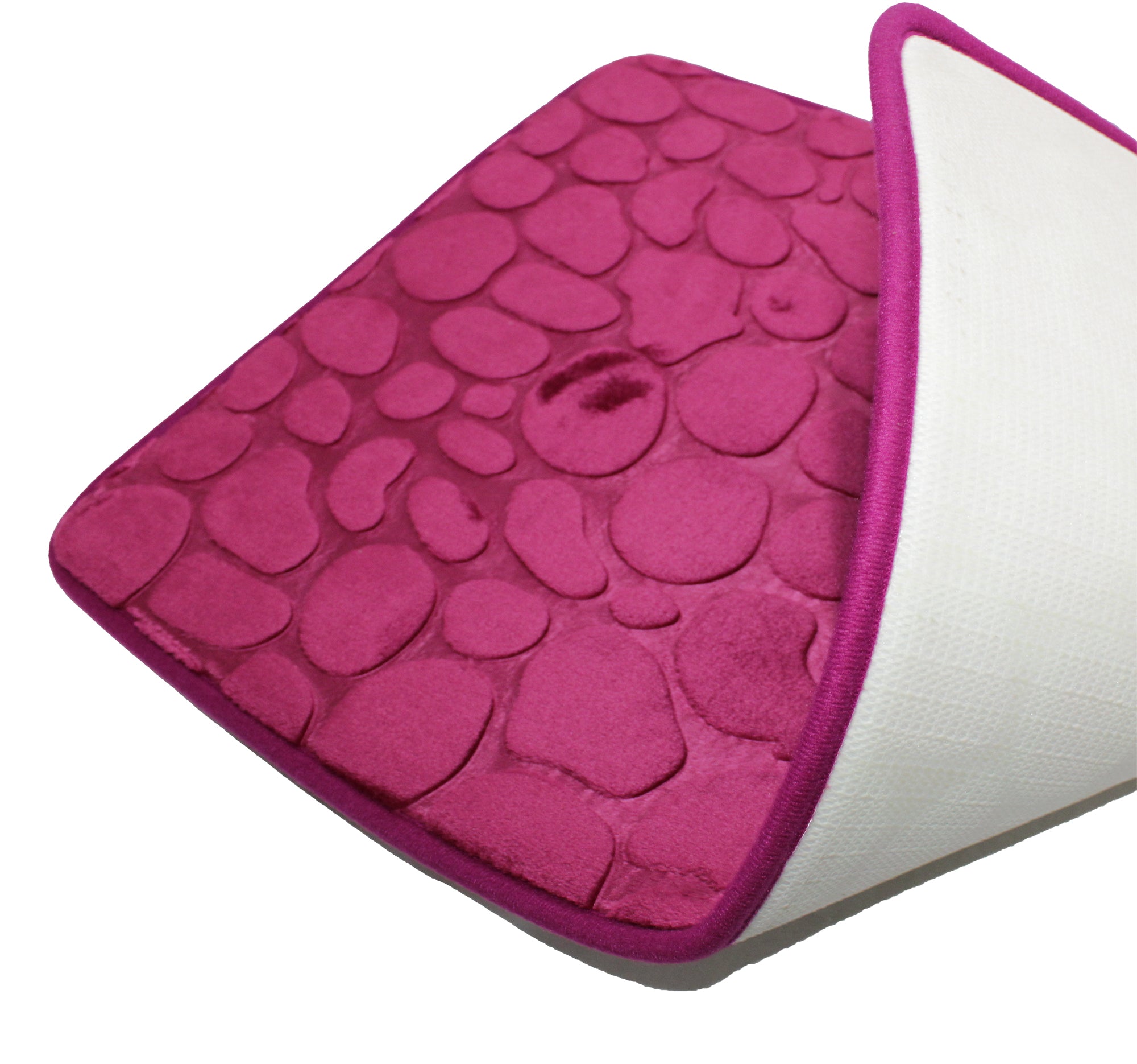 75x45cm Plush Cobblestone Embossed Memory Foam Bathroom Mat