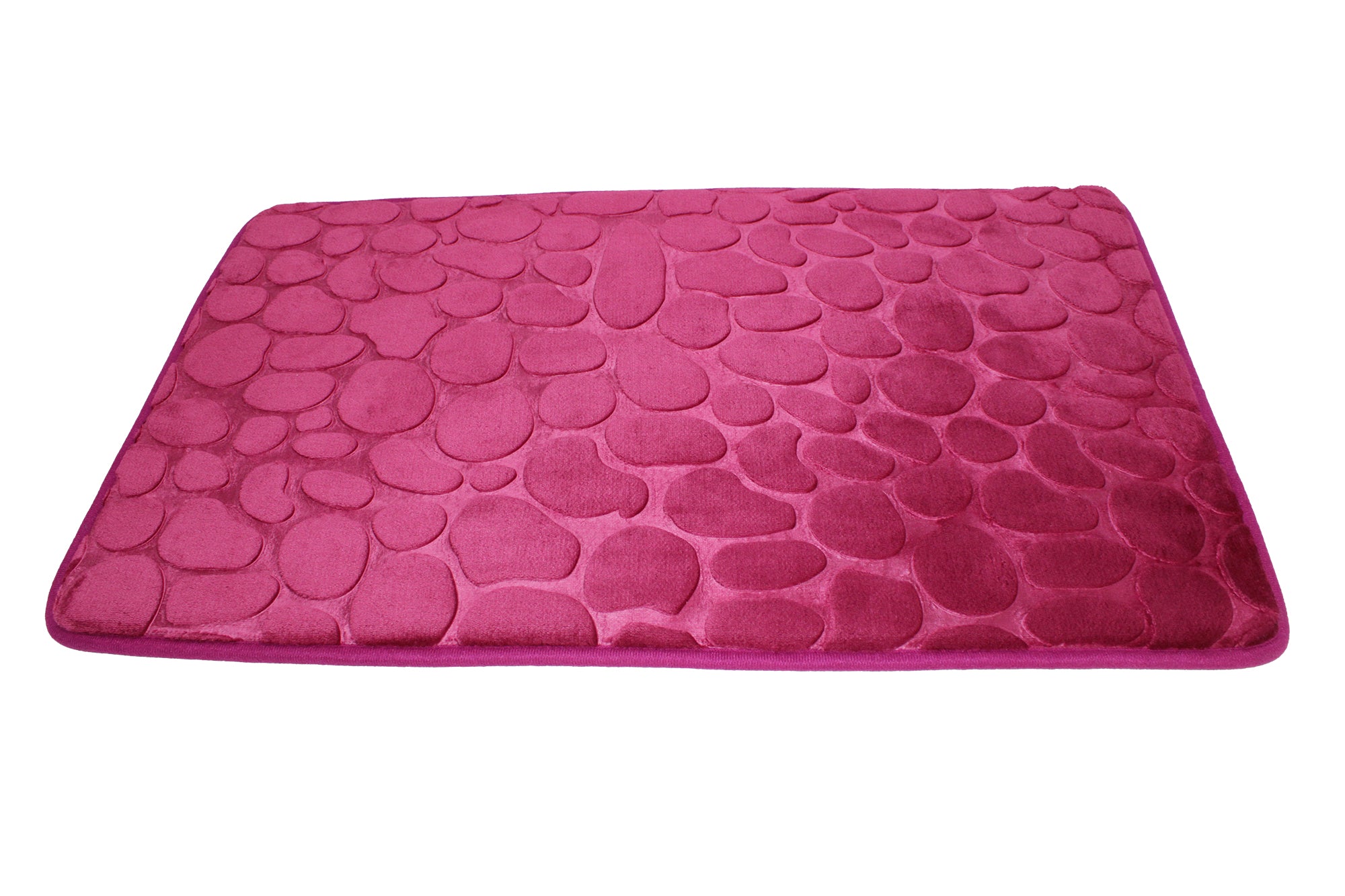 75x45cm Plush Cobblestone Embossed Memory Foam Bathroom Mat