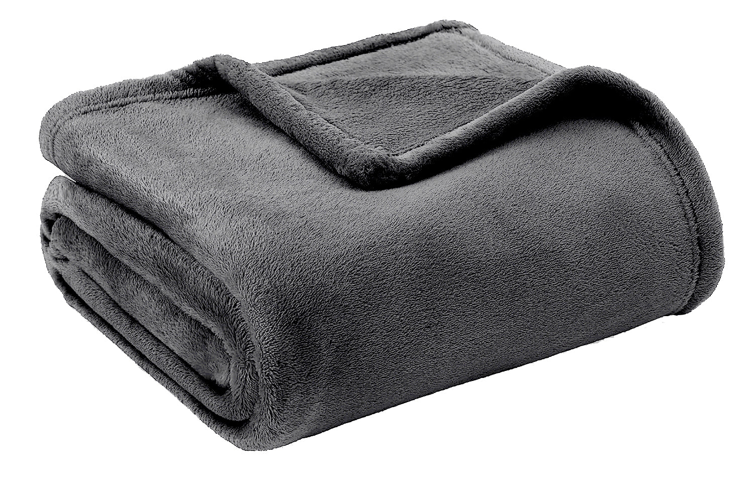 Plain Polyester Fleece Blanket with Suede Texture - 200cm x 140cm