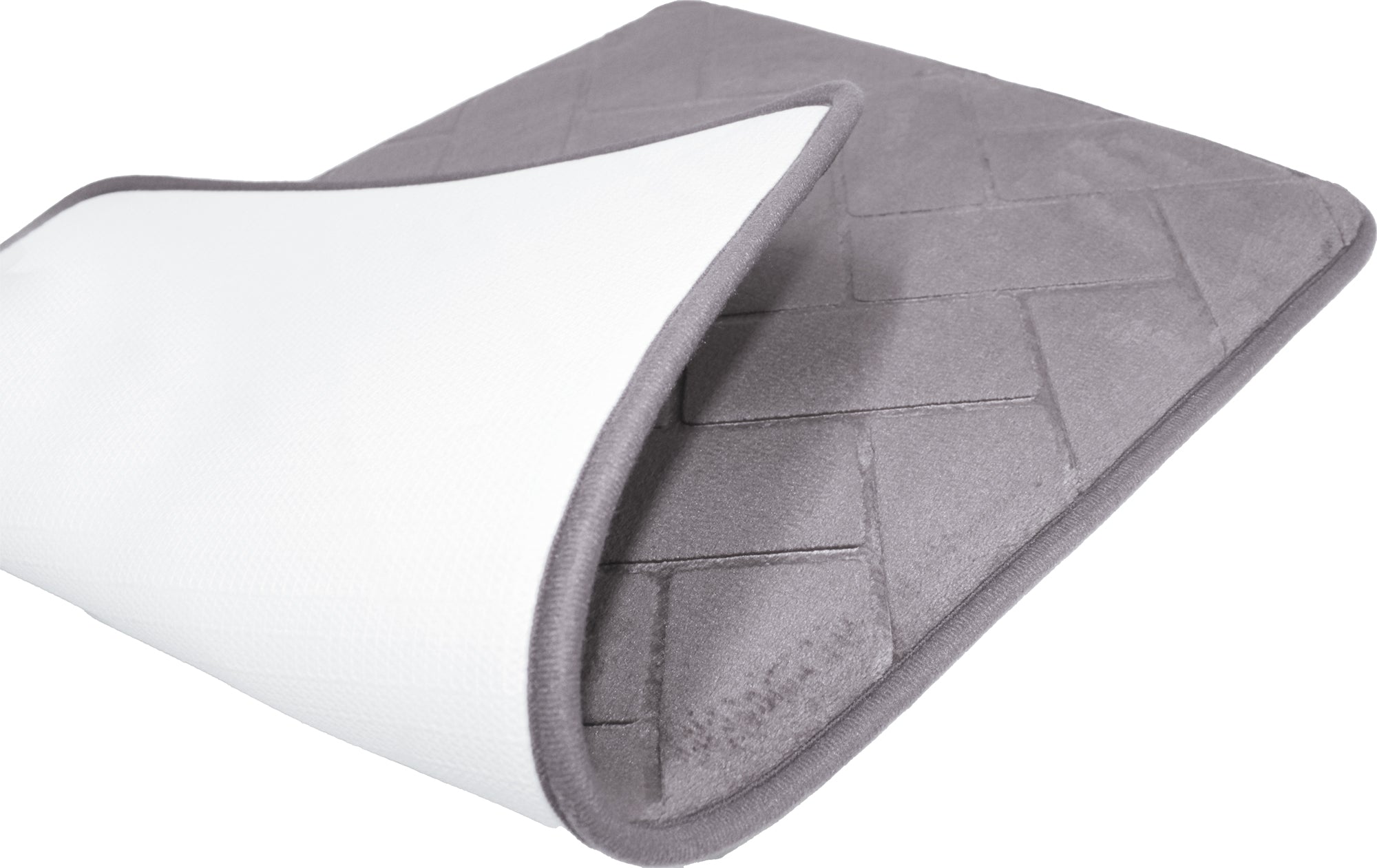 75x45cm Plush Herringbone Embossed Memory Foam Bathroom Mat