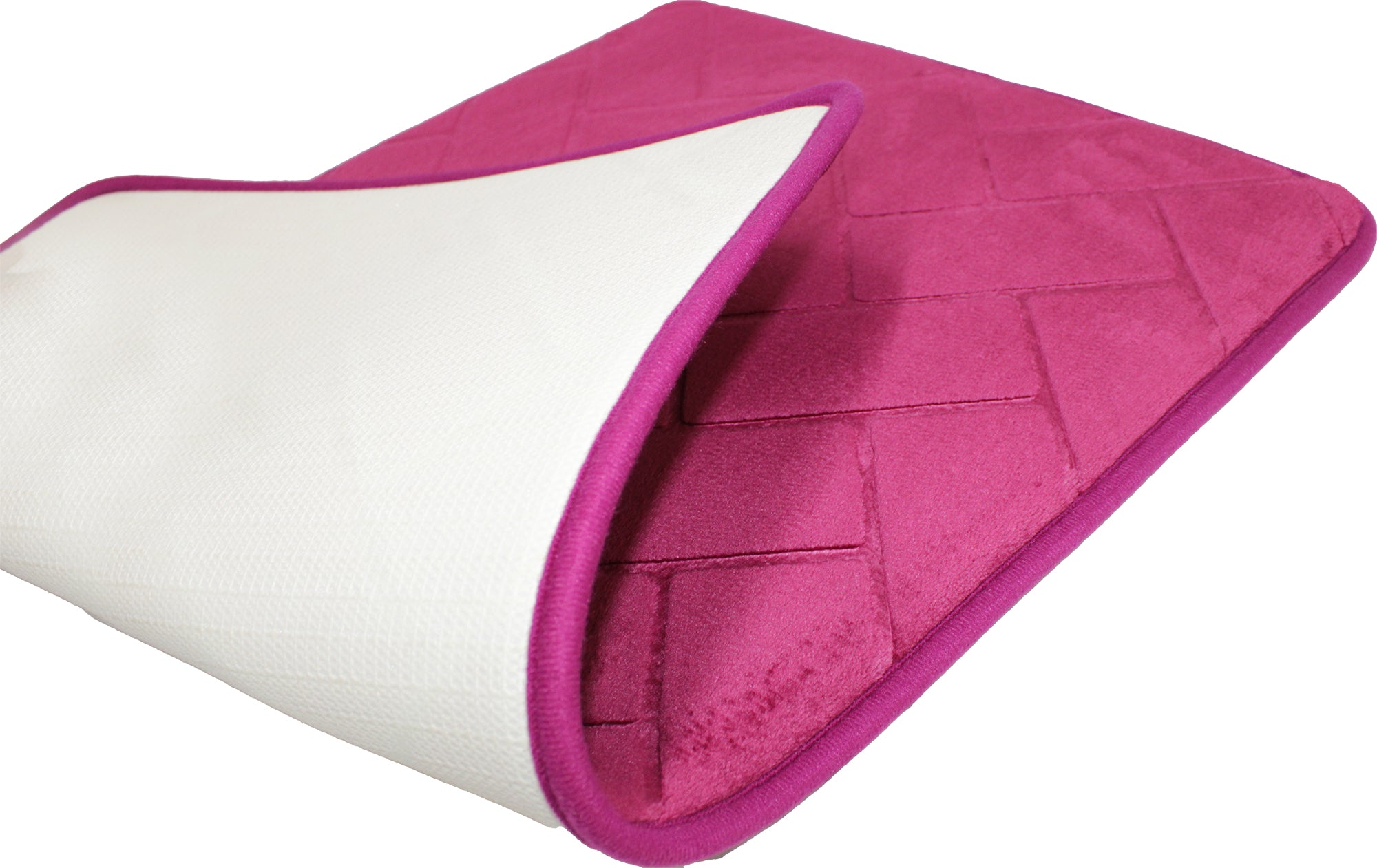 75x45cm Plush Herringbone Embossed Memory Foam Bathroom Mat