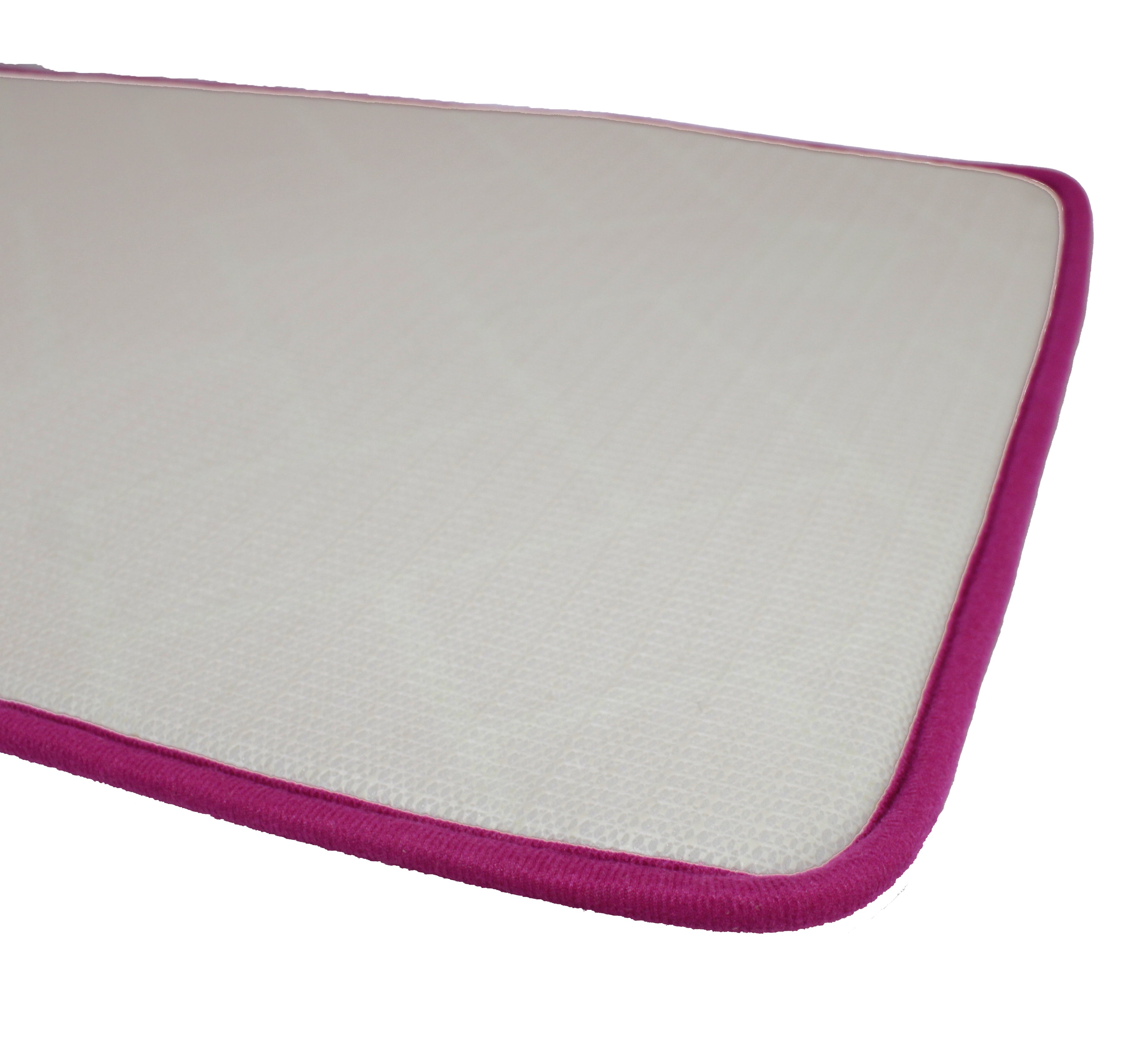 75x45cm Plush Herringbone Embossed Memory Foam Bathroom Mat