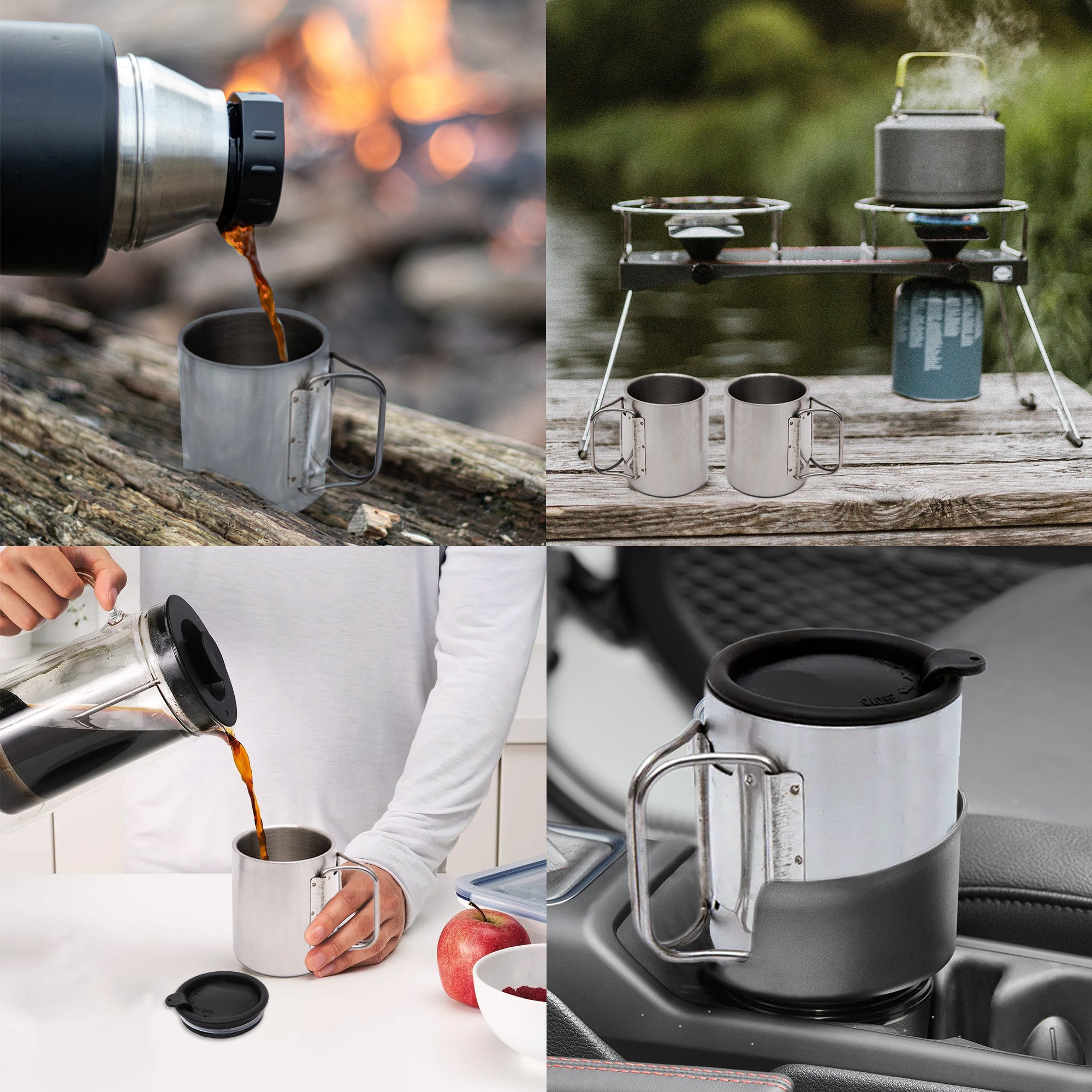 LMA 30ml Set of 8 S. Steel Camping Tumbler Set & Carry Pouches FX-8886-C