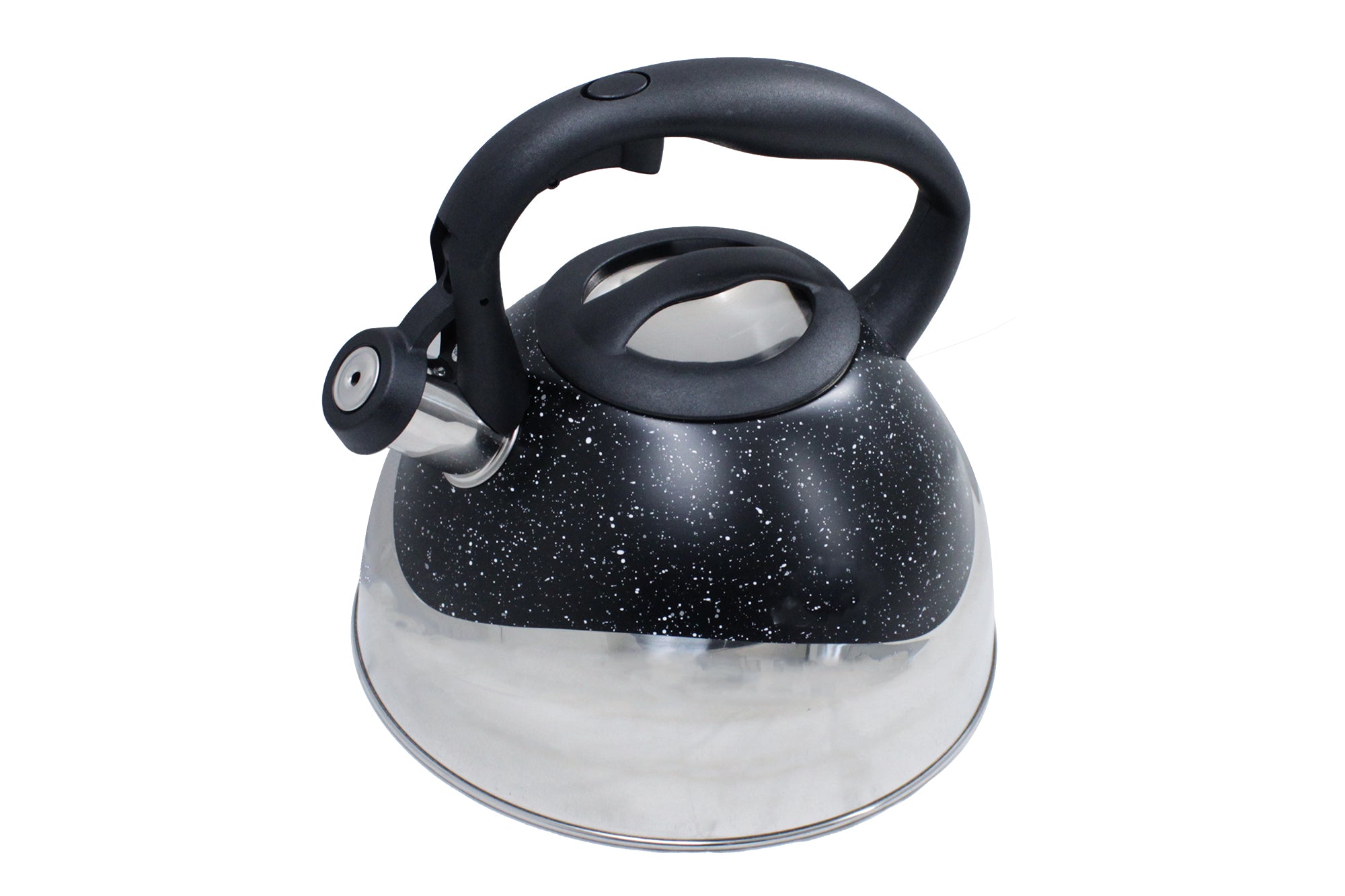 3 Liter Stove Top Whistling Kettle - Speckled & Polished S. Steel Finish