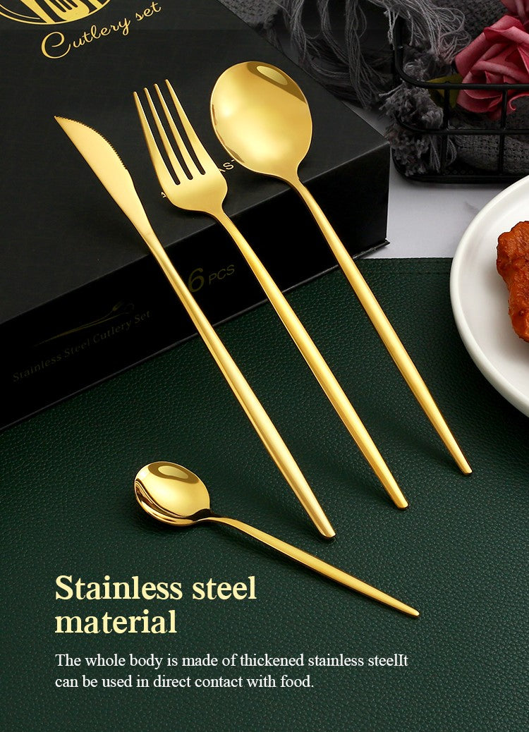 LMA 24 Piece Stainless Steel Black Box Series Flatware Set