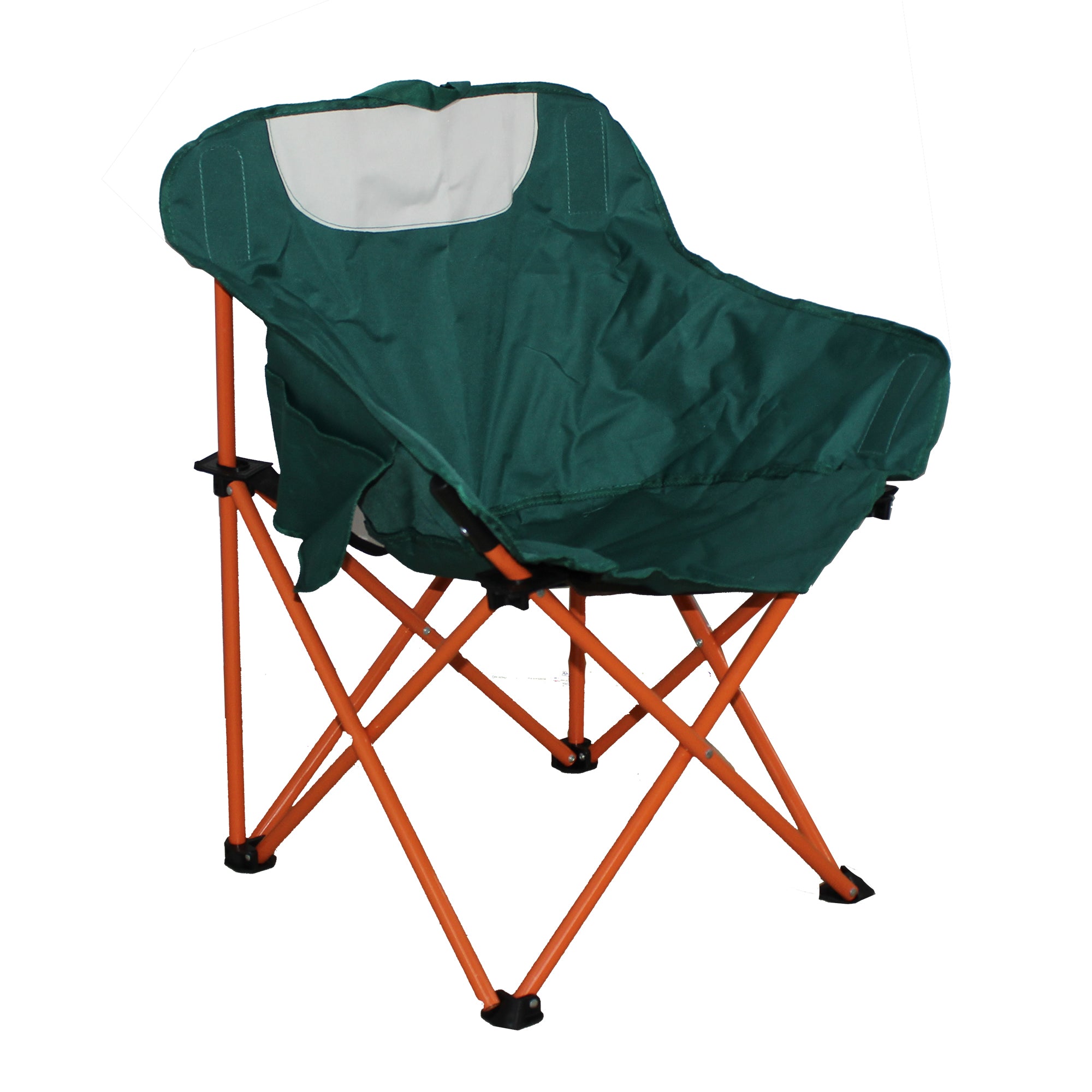 Half Moon Metal Frame Folding Camping Chair with Side & Back Pocket