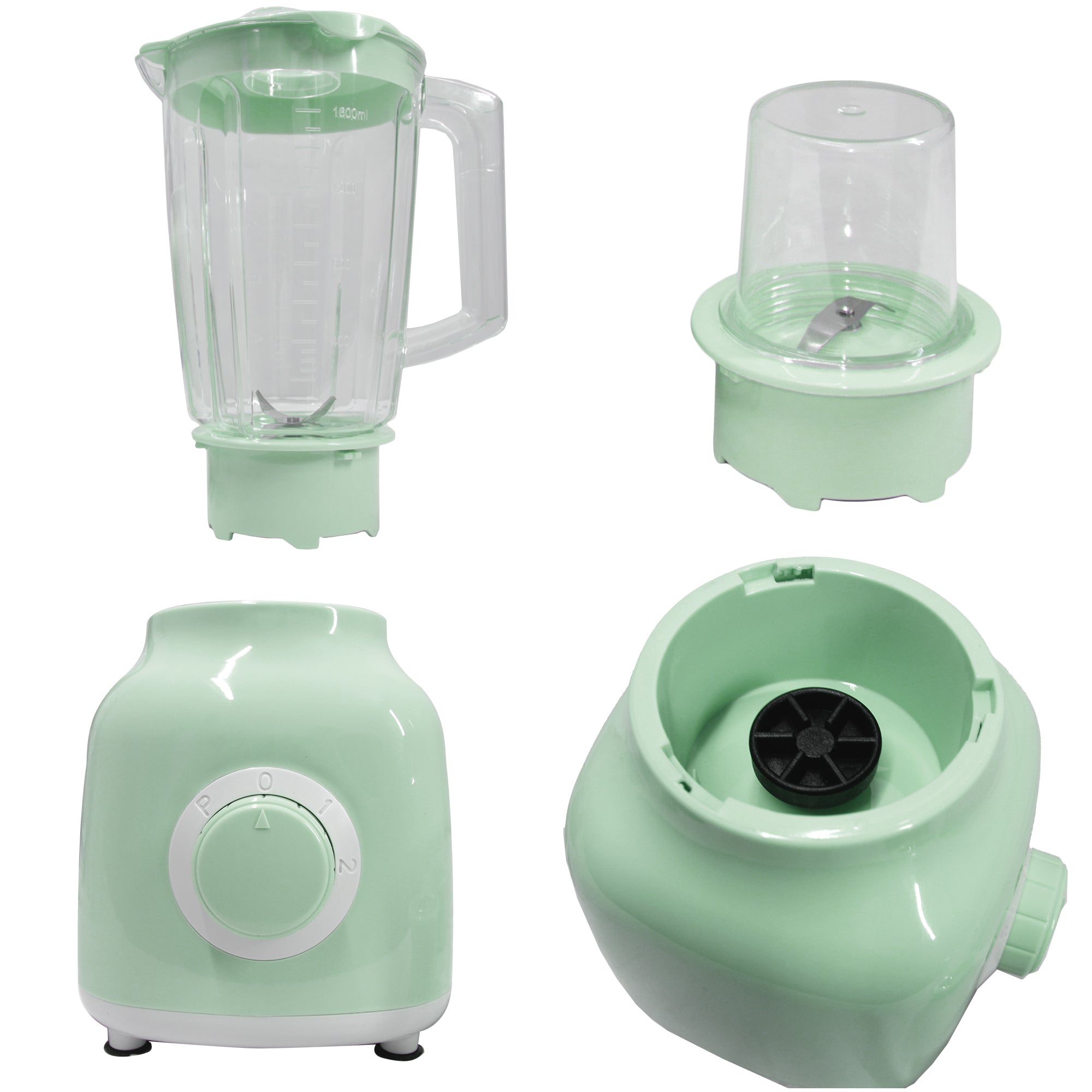 600 Watt 1.6L Jug Blender with 200ml Tri-Blade Grinder Attachment