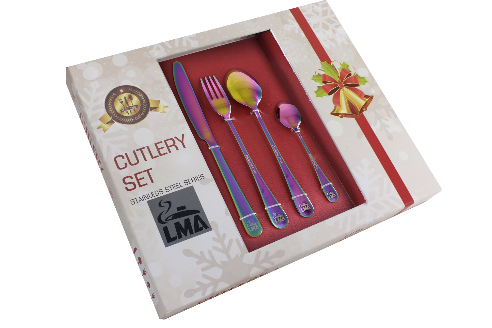 Festive 24 Piece Cutlery Set & Drawer Organiser Bundle Pack