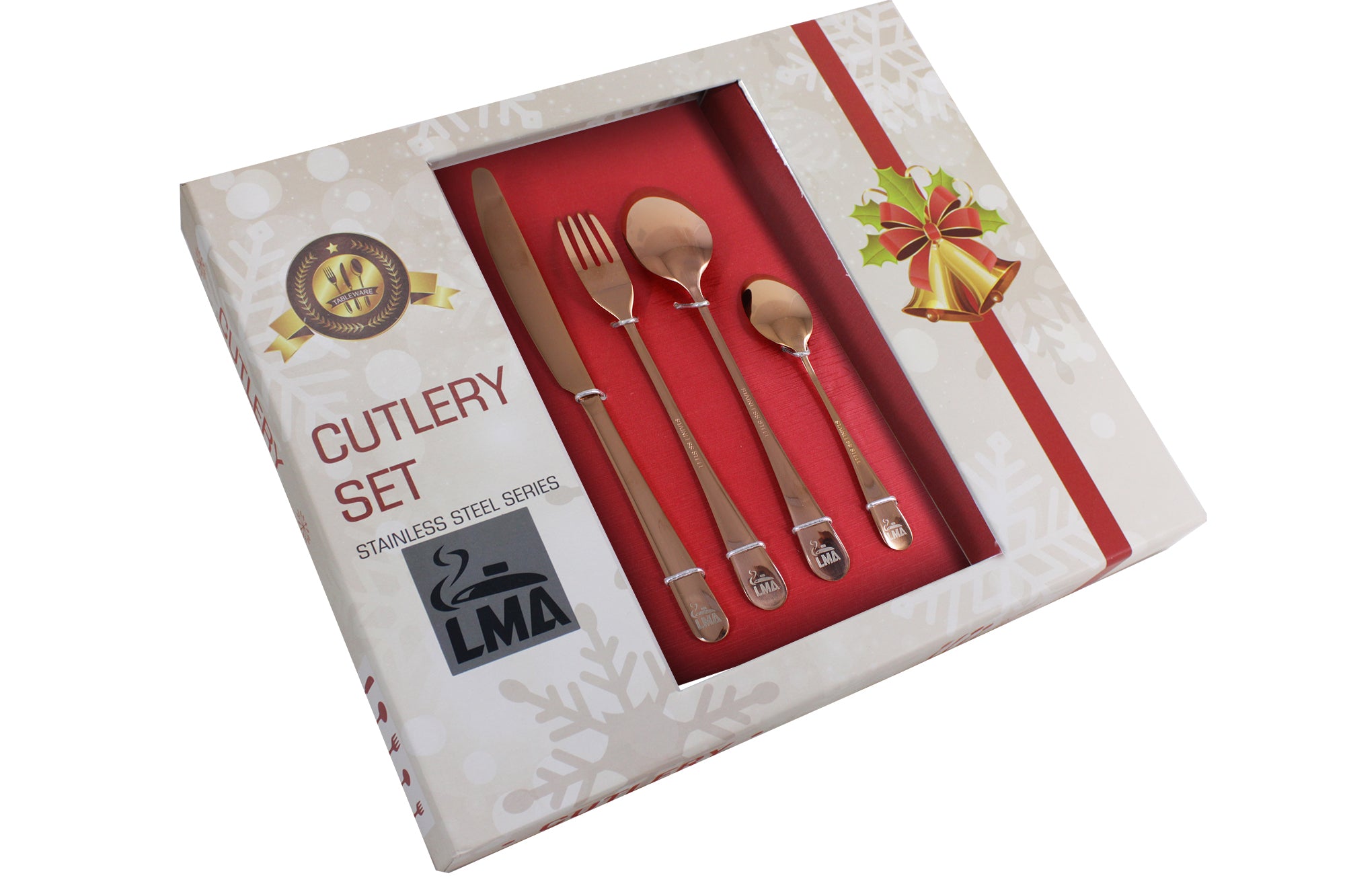 Festive 24 Piece Cutlery Set & Drawer Organiser Bundle Pack