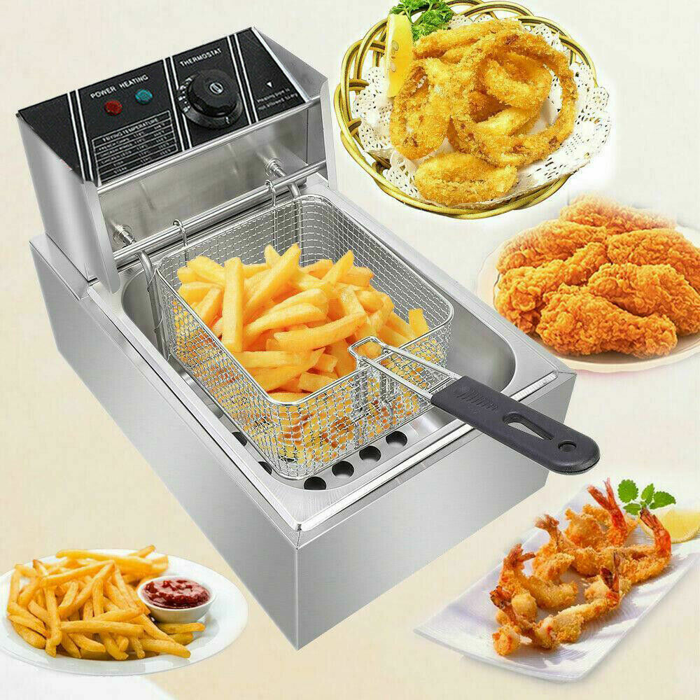 6 Liter Stainless Steel Commercial Grade Single Tank Gas Fryer