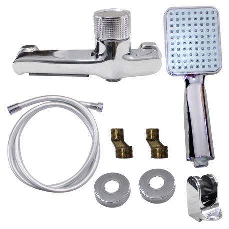 LMA Single Knob Waterfall Bathtub Faucet & Square Hand Shower