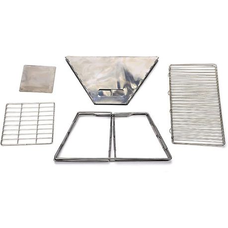 LMA Braai Master Folding Stainless Steel BBQ Stand & Carry Bag