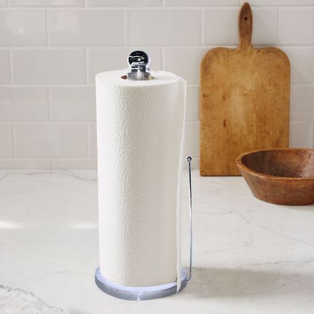 Stainless Steel Counter Top Paper Towel Holder with Tensioning Rod