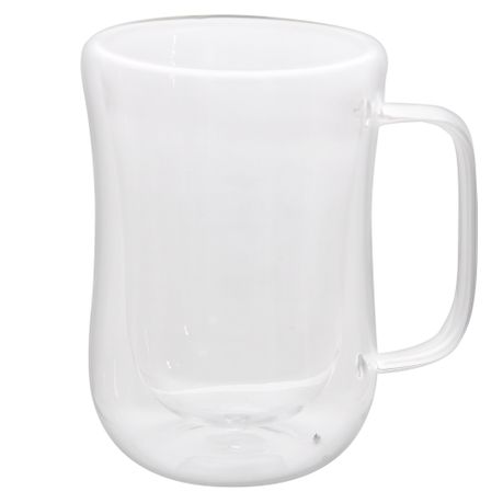 Double Wall Glass Tea Coffee & Cocktail Mug with Handle - 4 Pack