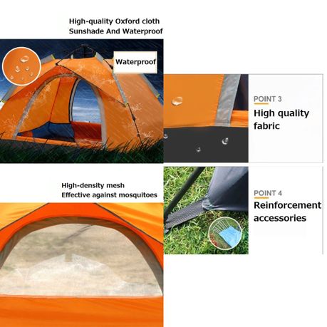 200x200CM Waterproof 3 Man Instant Dome Tent