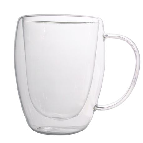 Double Wall Glass Tea Coffee & Cocktail Mug with Handle - 4 Pack