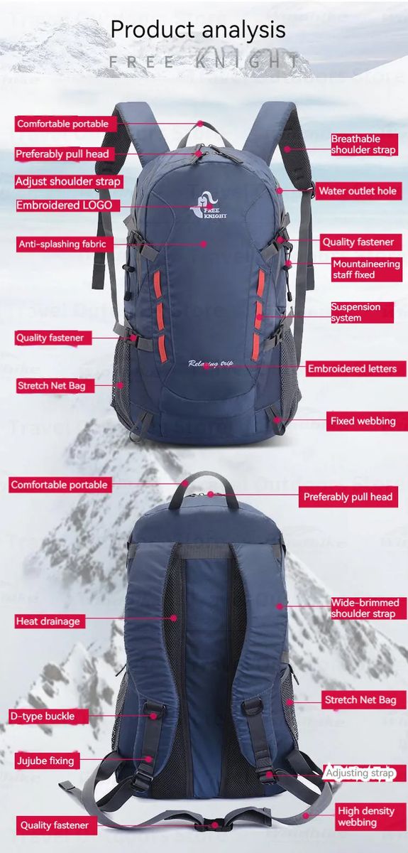 Free Knight 40L Waterproof Hiking & Outdoors Tactical Backpack FK0216