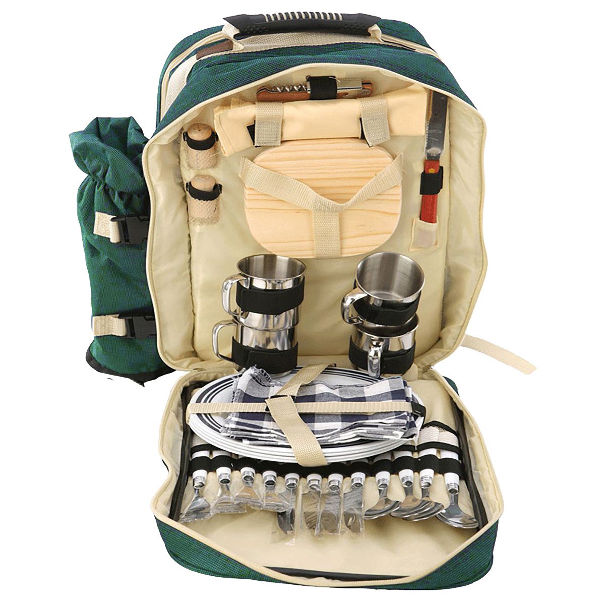 All-in-One Complete Cutlery Set Camping Picnic Backpack for 4