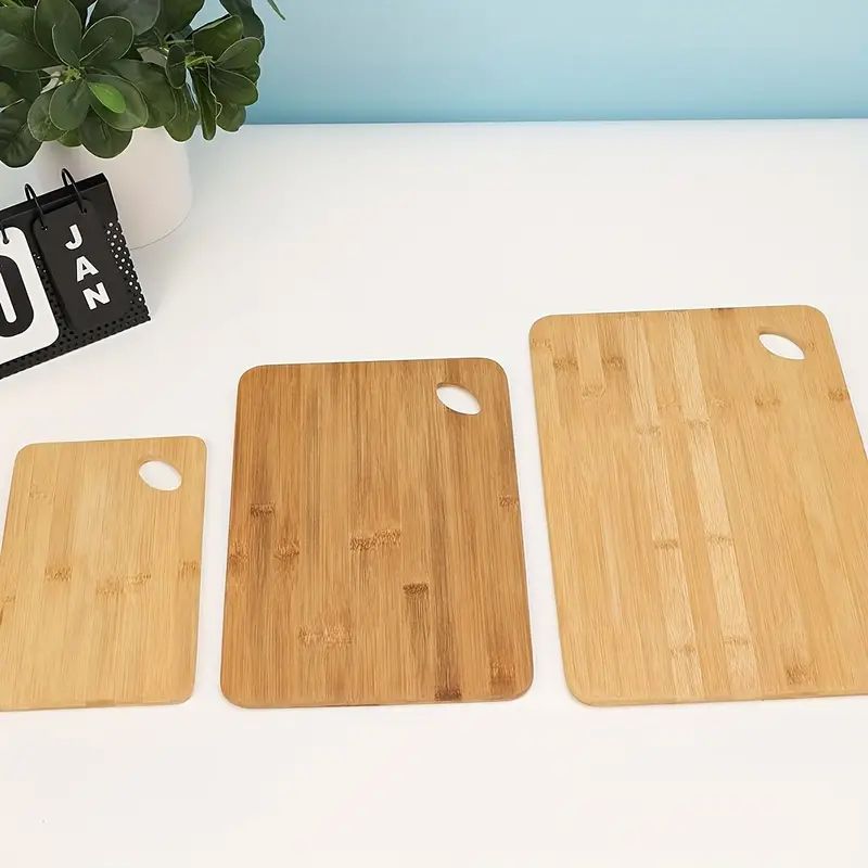 3 Pcs Slim Bamboo 24x34cm & 20x30cm Cutting Boards & 14x22cm Serving Tray