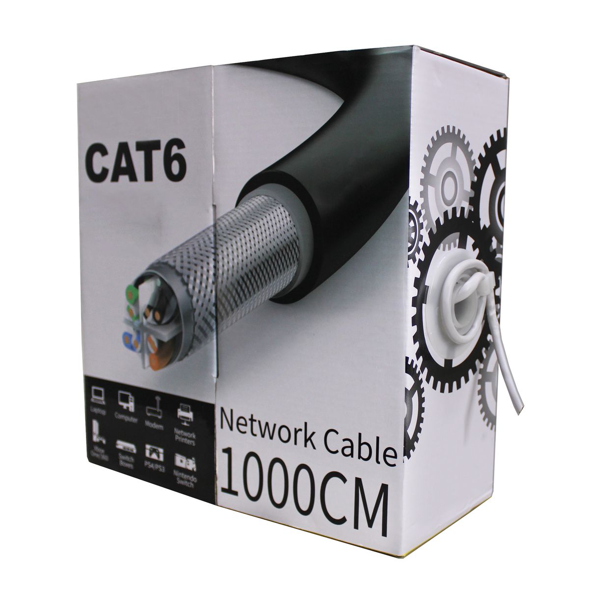 100M Cat6 Twisted 4 Pair Network Cabling Box - Grey