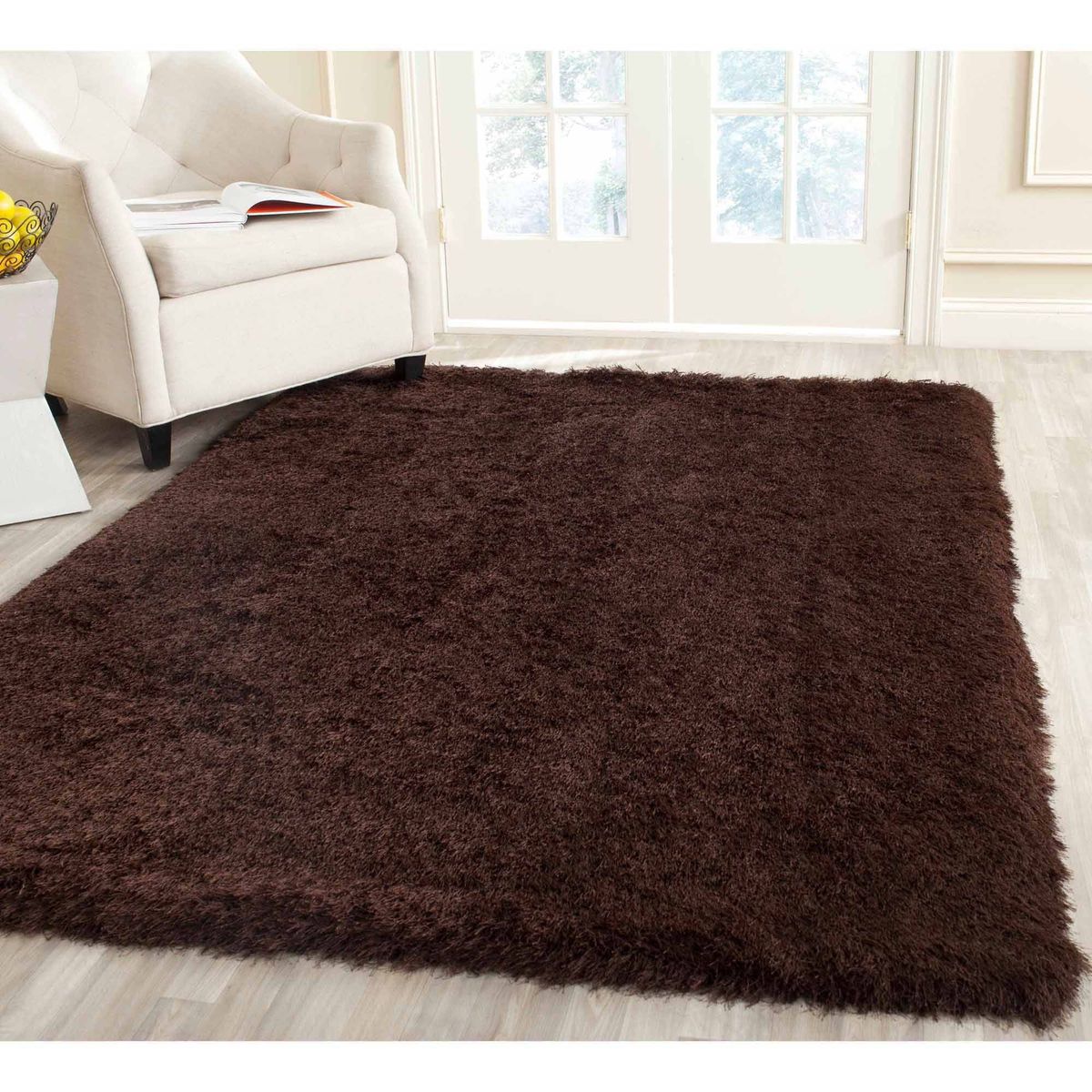 150 x 180cm Plush Two Tone Fluffy Carpet - Shaggy & Foldable Rugs
