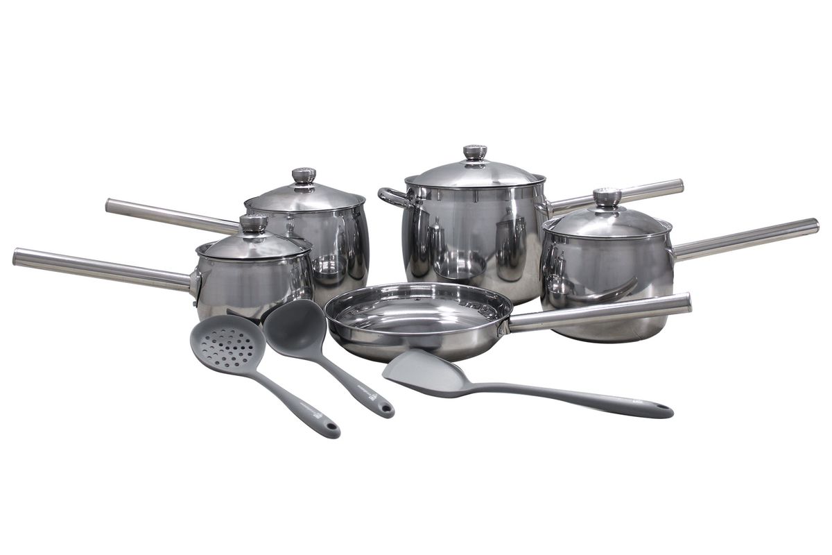 12 Piece S. Steel Oven & Stove-Top Sauce Pot Set with Removable Handles