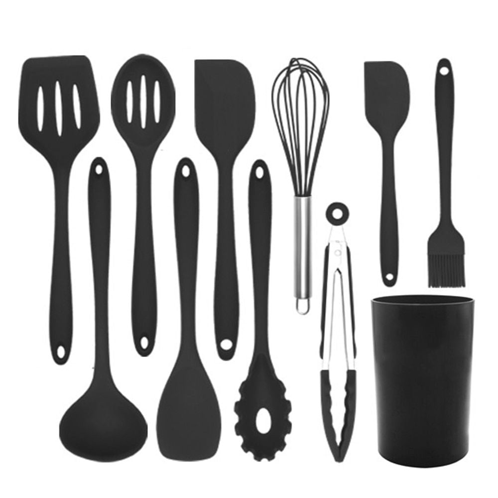 LMA 10 Piece Silicone Kitchen Utensil Set & Storage Base