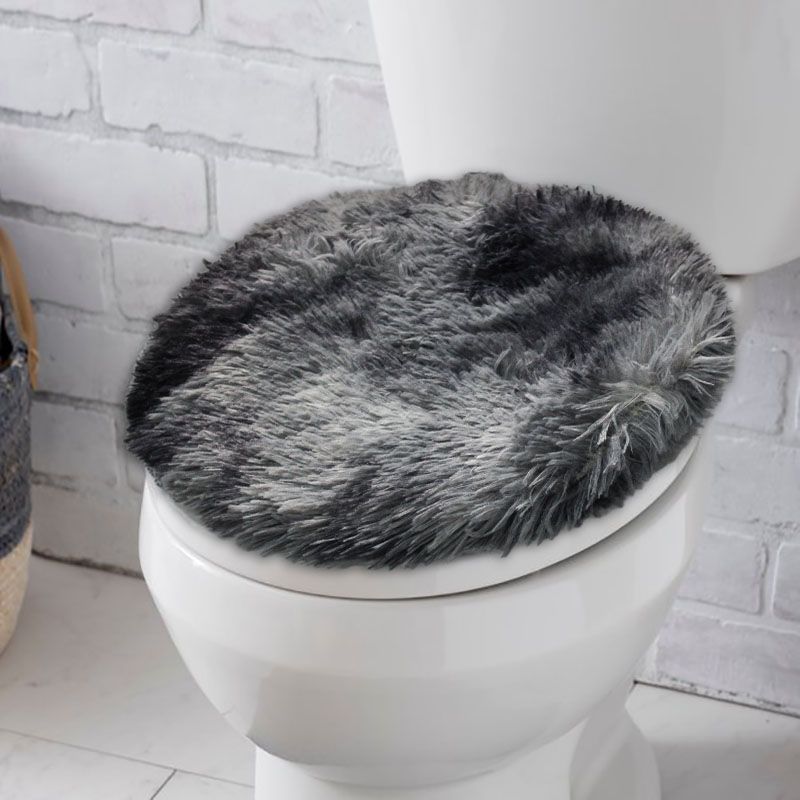 3 Piece Non-Slip Plush Two Tone Toilet Cover & Bathroom Mats Set - Comet