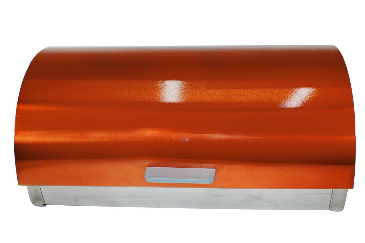 Metallic Copper Bread Bin with Polished Mirror Finish Body - Double Loaf