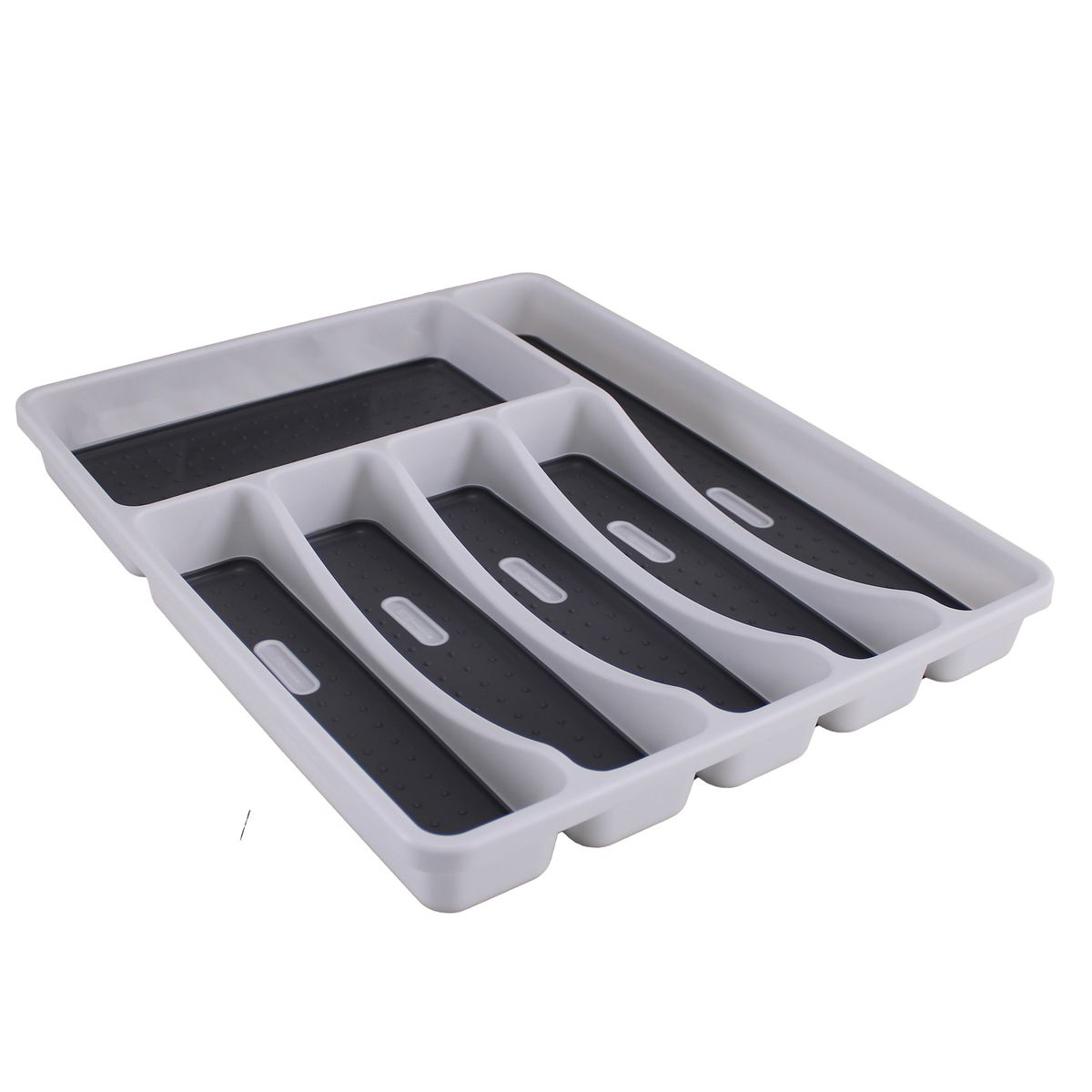 6 Compartment XL Drawer Cutlery Organizer Tray with Guide Icons 41x33cm