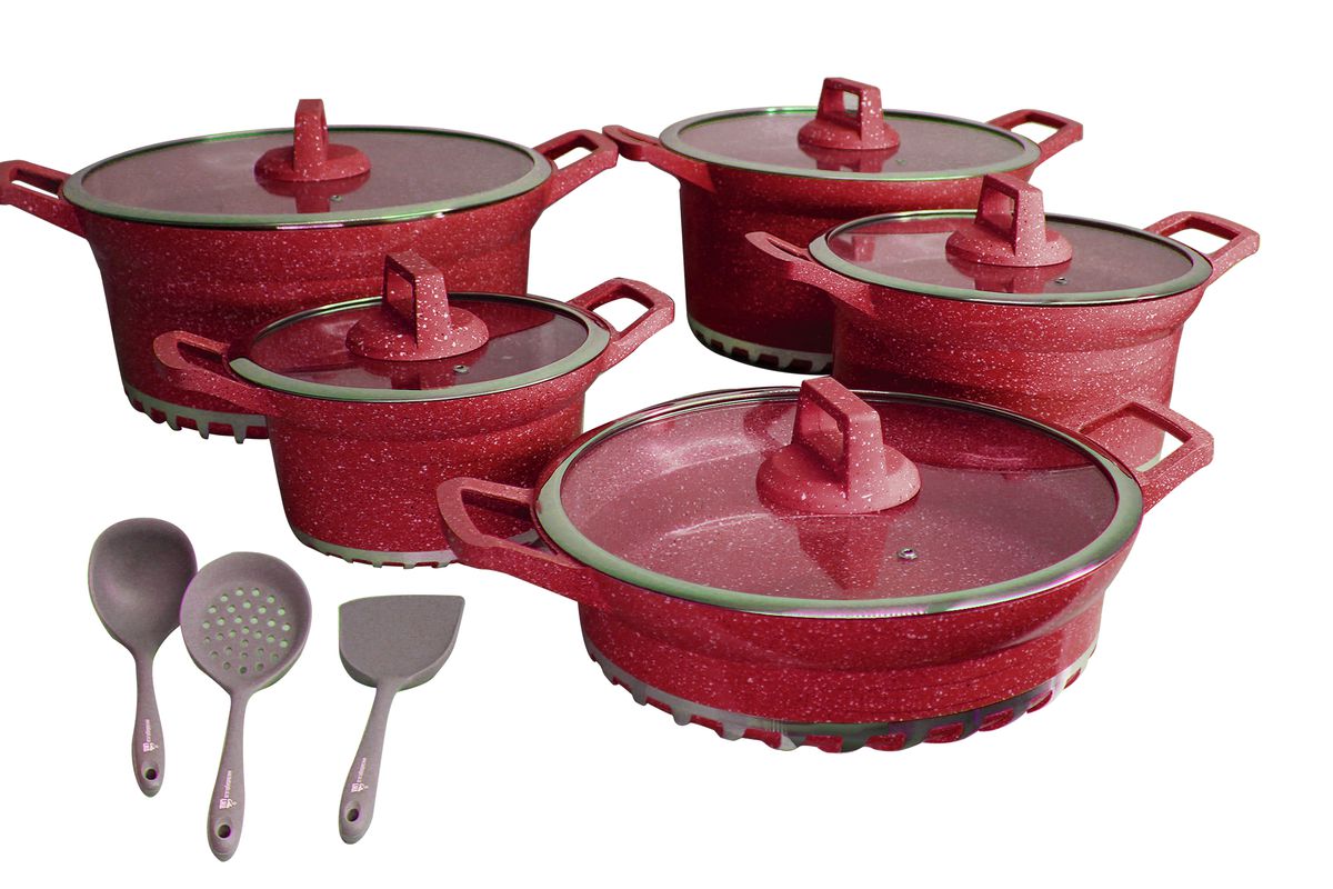Bosch Regina Die Cast Aluminum Non-Stick 10 Piece Cookware Set & 3 Utensils