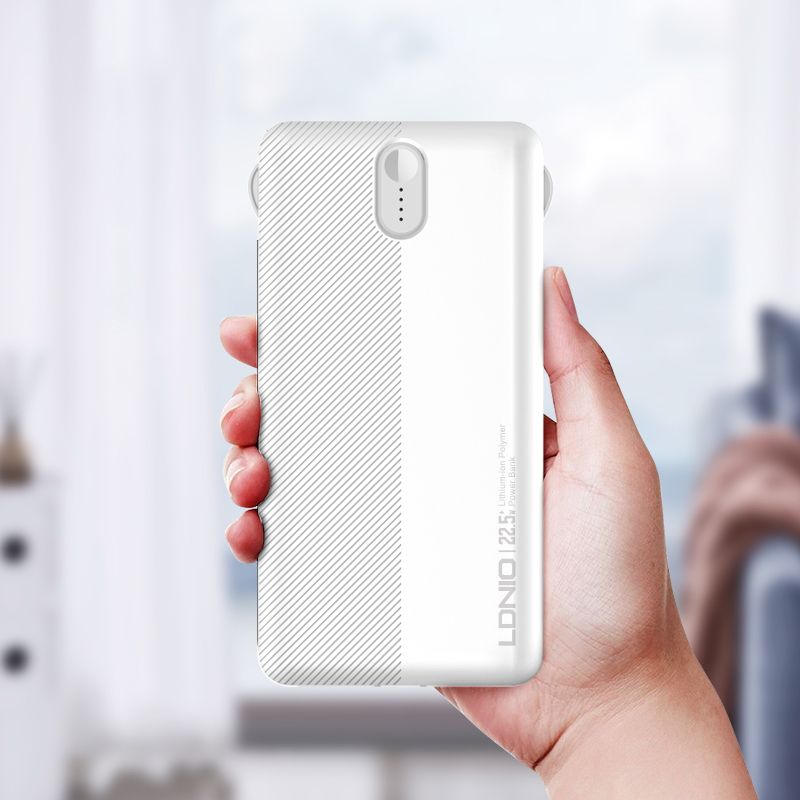 10000mAh 22.5W Slim Power Bank with Dual Built-in Cables & Carry Pouch PQ13