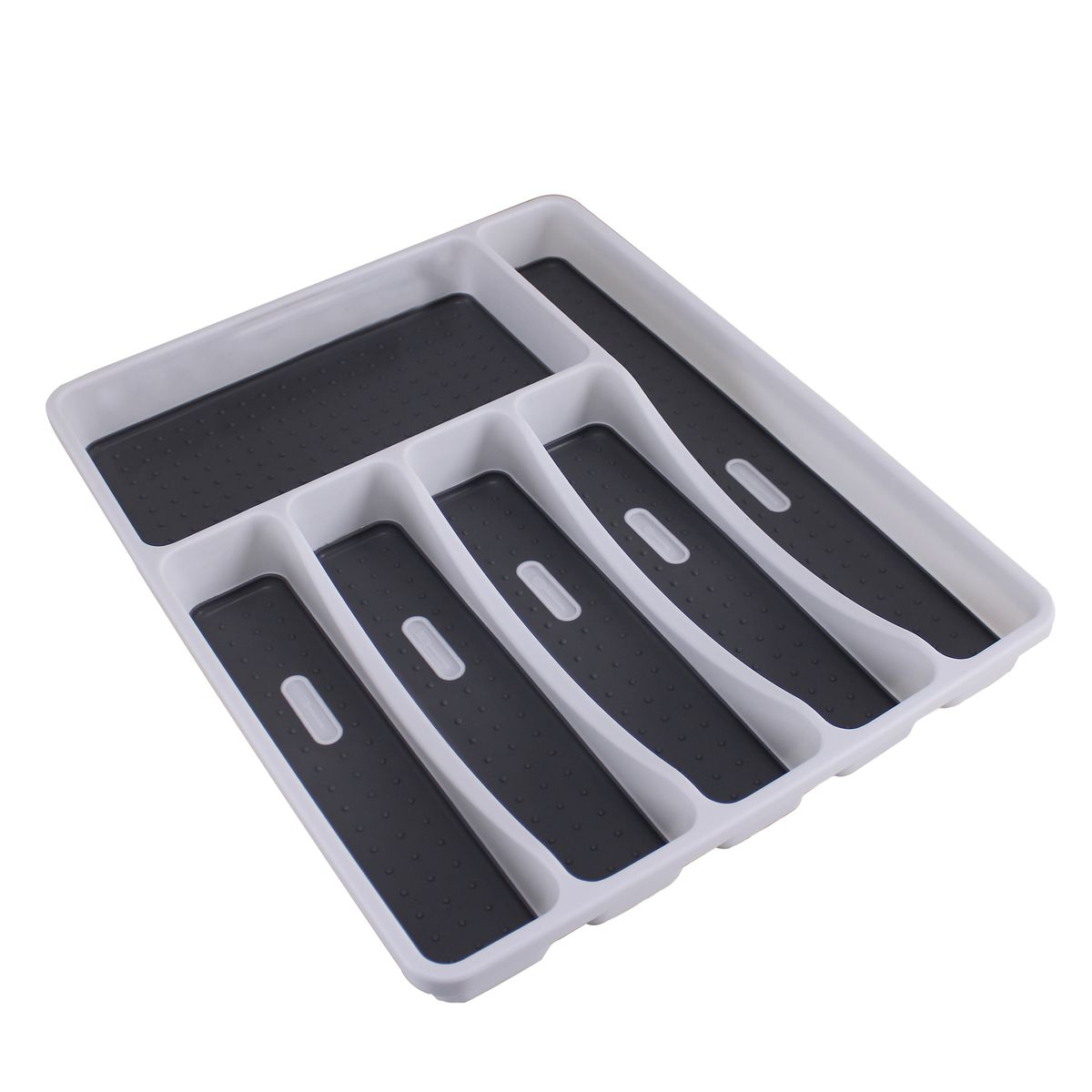 6 Compartment XL Drawer Cutlery Organizer Tray with Guide Icons 41x33cm