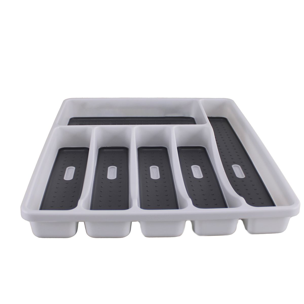 6 Compartment XL Drawer Cutlery Organizer Tray with Guide Icons 41x33cm