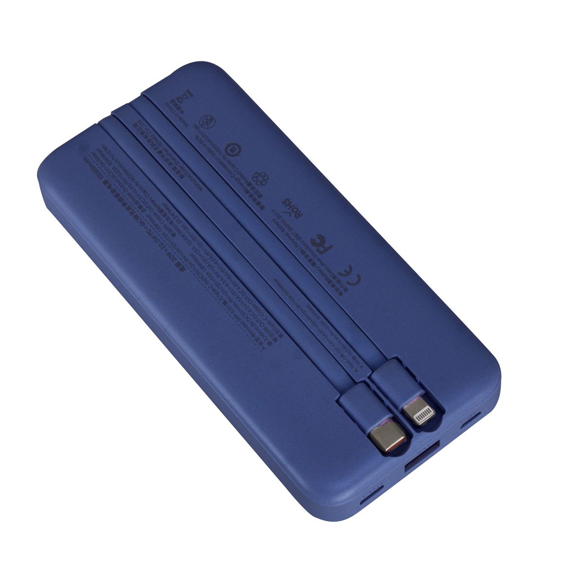 10000mAh Slim Fast Charger PD & QC 22.5W Cabled Power Bank with Carry Pouch