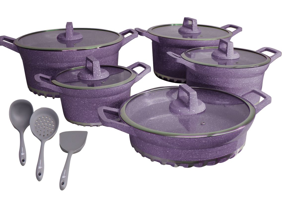 Bosch Regina Die Cast Aluminum Non-Stick 10 Piece Cookware Set & 3 Utensils