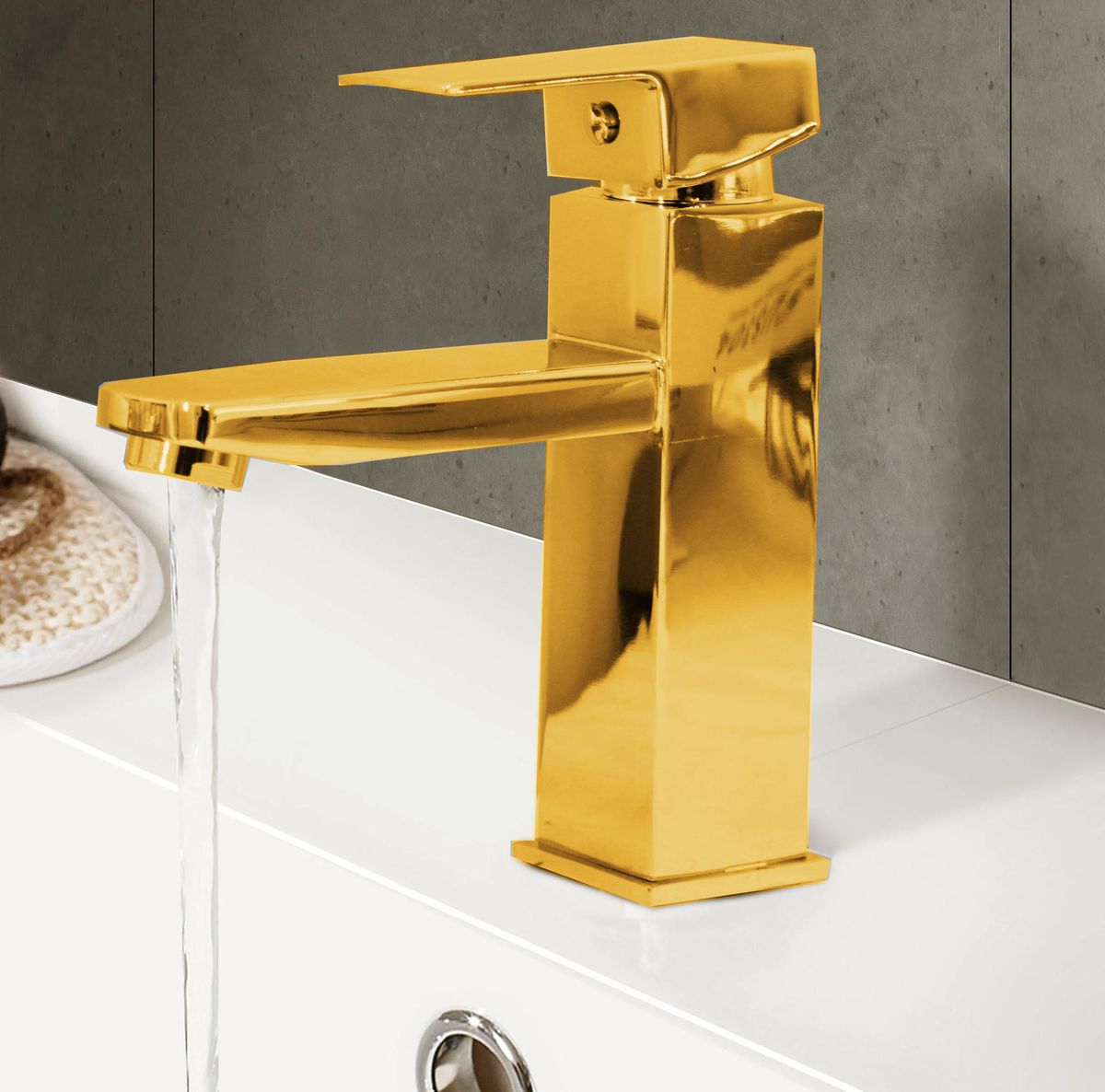 LMA Sanitaryware Square Single Lever Brass Bathroom Basin Mixer