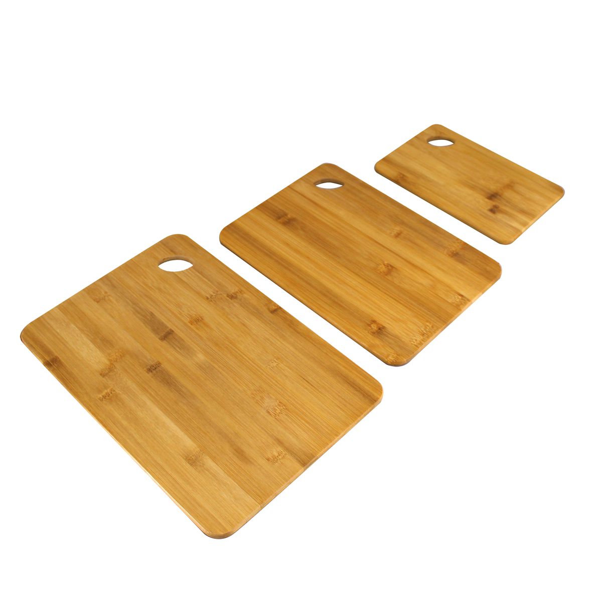 3 Pcs Slim Bamboo 24x34cm & 20x30cm Cutting Boards & 14x22cm Serving Tray