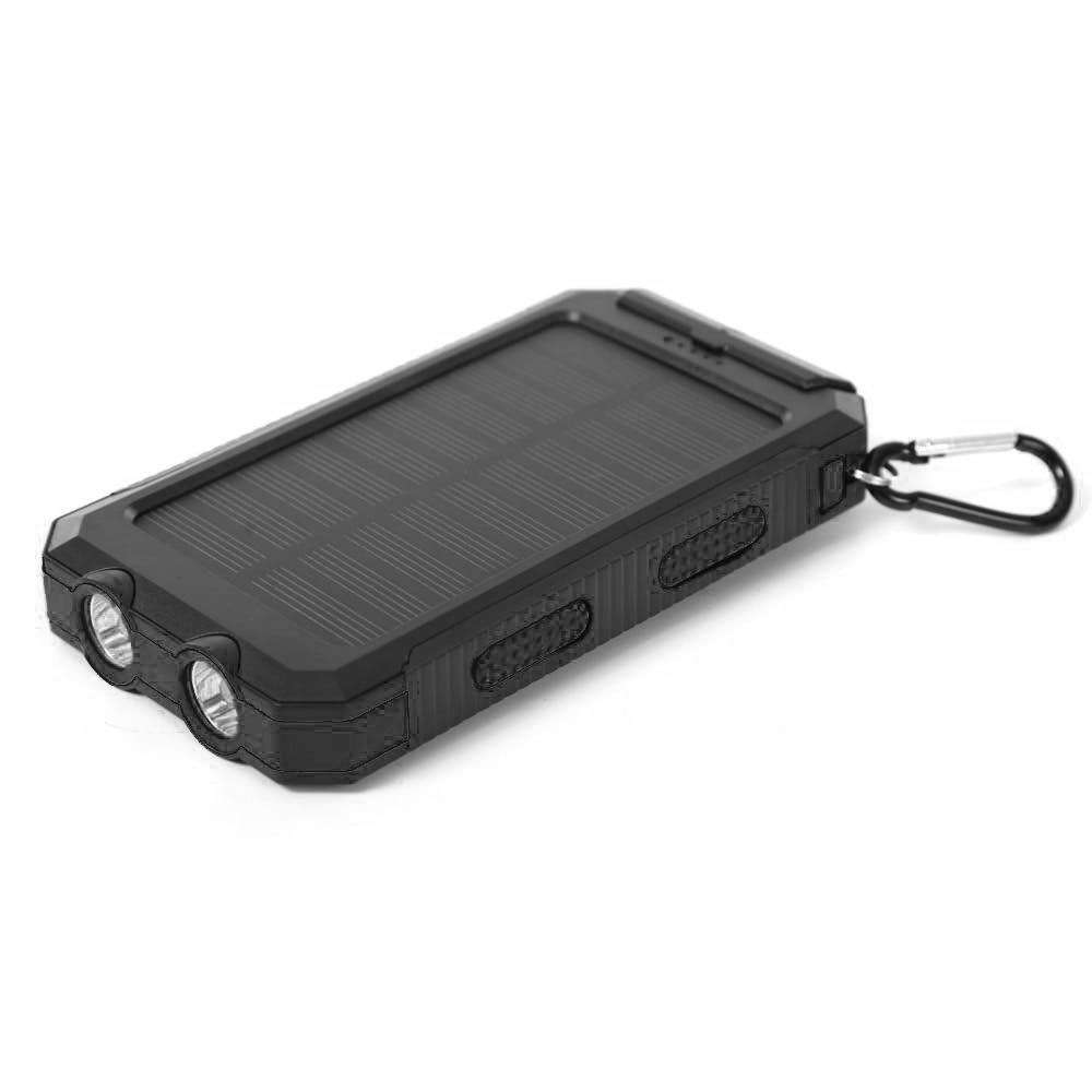 13000mAh Solar Powered Power Bank - Dual USB Output & Flashlight